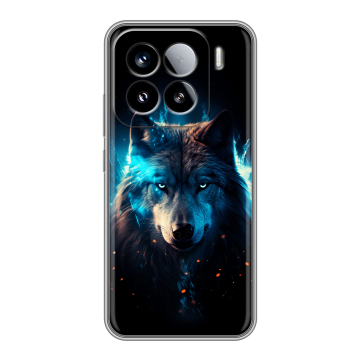 Силиконовый чехол на Xiaomi 15 с принтом Волк ночной Силиконовый чехол на Xiaomi 15 с принтом Волк ночной