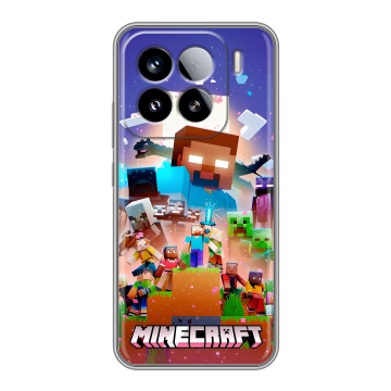 Силиконовый чехол на Xiaomi 15 с принтом Майнкрафт Minecraft