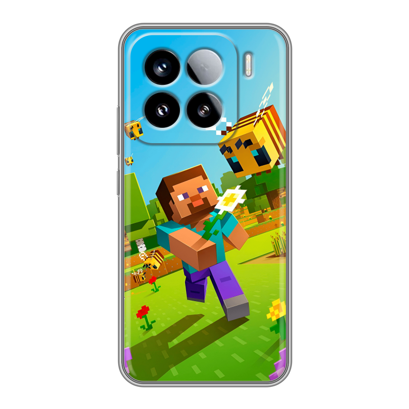 Силиконовый чехол на Xiaomi 15 с принтом Майнкрафт Minecraft Силиконовый чехол на Xiaomi 15 с принтом Майнкрафт Minecraft
