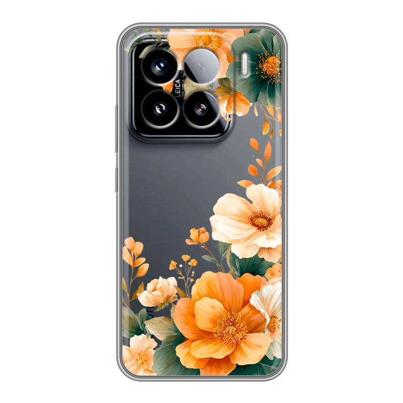 Силиконовый чехол на Xiaomi 15 с принтом Цветы принт Силиконовый чехол на Xiaomi 15 с принтом Цветы принт