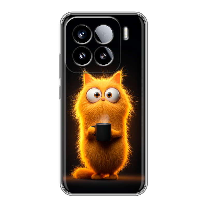 Силиконовый чехол на Xiaomi 15 с принтом Смешной кот Силиконовый чехол на Xiaomi 15 с принтом Смешной кот