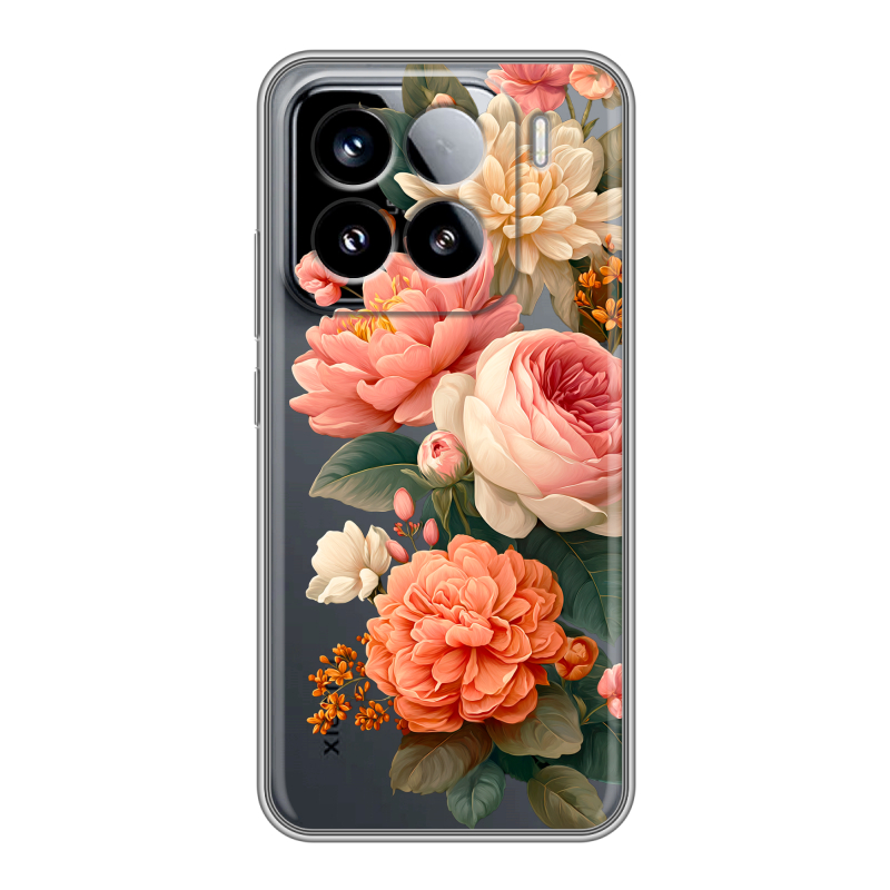 Силиконовый чехол на Xiaomi 15 с принтом цветы Силиконовый чехол на Xiaomi 15 с принтом цветы