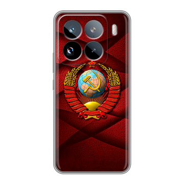 Силиконовый чехол на Xiaomi 15 Pro с принтом Герб СССР