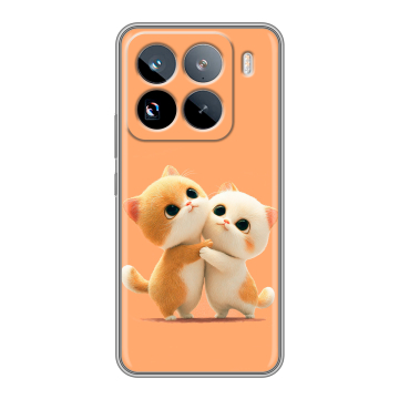 Силиконовый чехол на Xiaomi 15 Pro с принтом Милые котики