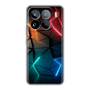 Силиконовый чехол на Xiaomi 15 Pro с принтом Абстракция неон