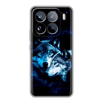 Силиконовый чехол на Xiaomi 15 Pro с принтом Волки