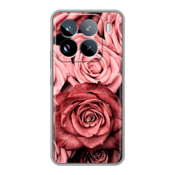 Силиконовый чехол на Xiaomi 15 Pro с принтом Цветы розы