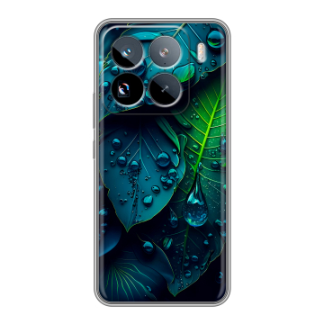 Силиконовый чехол на Xiaomi 15 Pro с принтом Листья