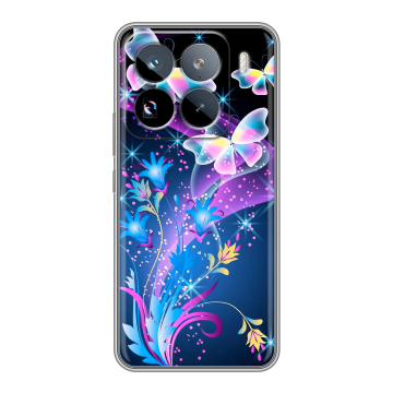 Силиконовый чехол на Xiaomi 15 Pro с принтом Бабочки Силиконовый чехол на Xiaomi 15 Pro с принтом Бабочки