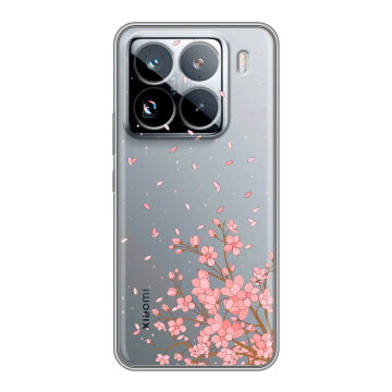 Силиконовый чехол на Xiaomi 15 Pro с принтом Ветка сакуры
