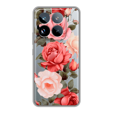 Силиконовый чехол на Xiaomi 15 Pro с принтом Розы