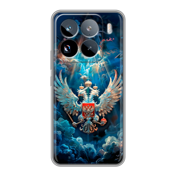 Силиконовый чехол на Xiaomi 15 Pro с принтом Герб флаг России