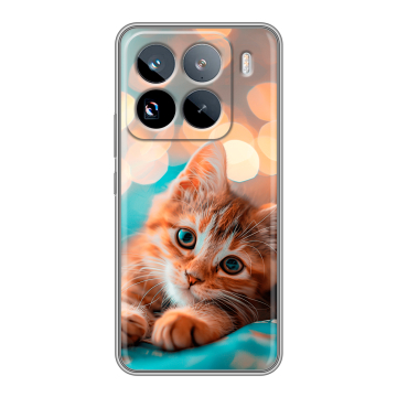 Силиконовый чехол на Xiaomi 15 Pro с принтом котик