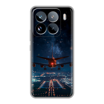 Силиконовый чехол на Xiaomi 15 Pro с принтом самолет