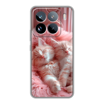 Силиконовый чехол на Xiaomi 15 Pro с принтом котята котики