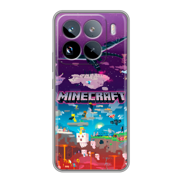 Силиконовый чехол на Xiaomi 15 Pro с принтом Майнкрафт Minecraft Силиконовый чехол на Xiaomi 15 Pro с принтом Майнкрафт Minecraft
