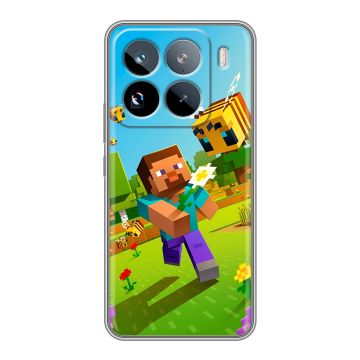 Силиконовый чехол на Xiaomi 15 Pro с принтом Майнкрафт Minecraft Силиконовый чехол на Xiaomi 15 Pro с принтом Майнкрафт Minecraft
