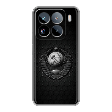 Силиконовый чехол на Xiaomi 15 Pro с принтом Герб Флаг СССР Силиконовый чехол на Xiaomi 15 Pro с принтом Герб Флаг СССР
