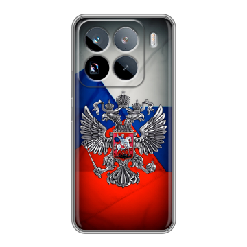 Силиконовый чехол на Xiaomi 15 Pro с принтом Флаг России