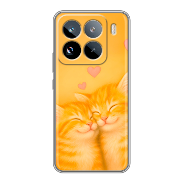 Силиконовый чехол на Xiaomi 15 Pro с принтом Милые котята