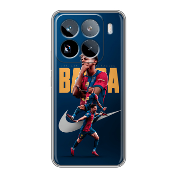 Силиконовый чехол на Xiaomi 15 Pro с принтом Барселона Barca Yamal Силиконовый чехол на Xiaomi 15 Pro с принтом Барселона Barca Yamal