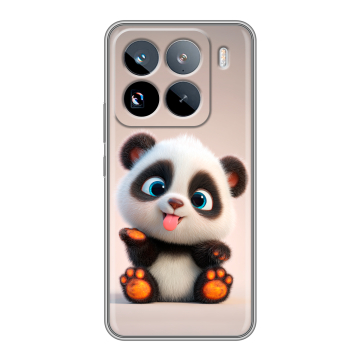 Силиконовый чехол на Xiaomi 15 Pro с принтом милая панда Силиконовый чехол на Xiaomi 15 Pro с принтом милая панда