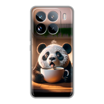 Силиконовый чехол на Xiaomi 15 Pro с принтом смешная панда