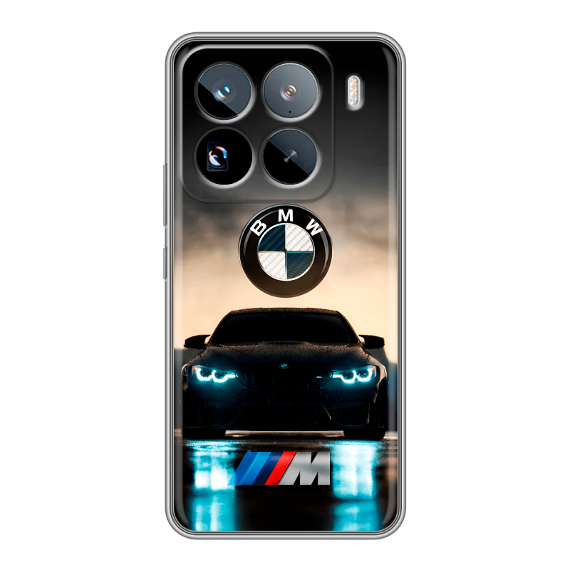 Силиконовый чехол на Xiaomi 15 Pro с принтом БМВ BMW Силиконовый чехол на Xiaomi 15 Pro с принтом БМВ BMW