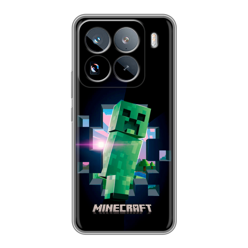 Силиконовый чехол на Xiaomi 15 Pro с принтом Майнкрафт Minecraft Силиконовый чехол на Xiaomi 15 Pro с принтом Майнкрафт Minecraft