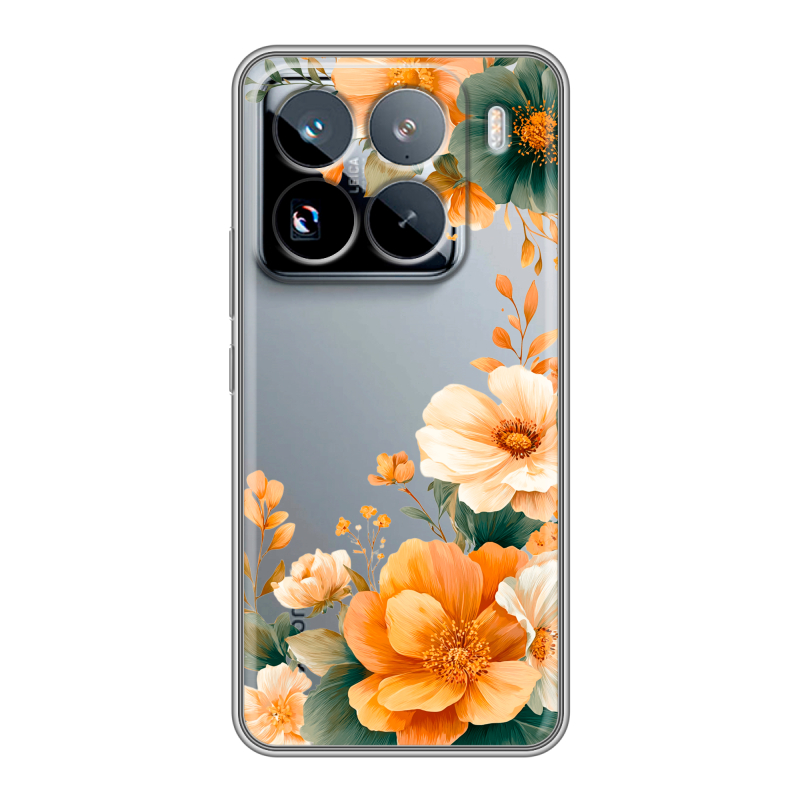Силиконовый чехол на Xiaomi 15 Pro с принтом Цветы принт Силиконовый чехол на Xiaomi 15 Pro с принтом Цветы принт