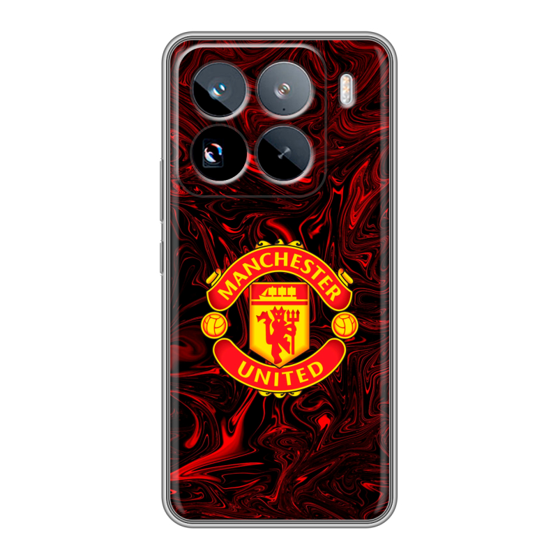 Силиконовый чехол на Xiaomi 15 Pro с принтом Manchester United Силиконовый чехол на Xiaomi 15 Pro с принтом Manchester United