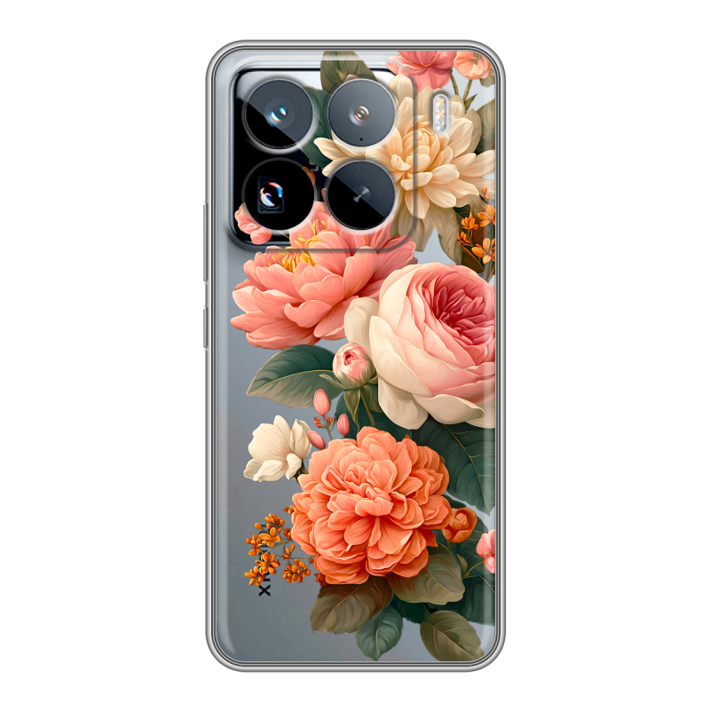 Силиконовый чехол на Xiaomi 15 Pro с принтом цветы Силиконовый чехол на Xiaomi 15 Pro с принтом цветы