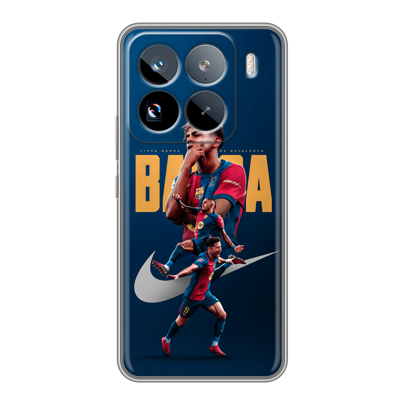 Силиконовый чехол на Xiaomi 15 Pro с принтом Барселона Barca Yamal Силиконовый чехол на Xiaomi 15 Pro с принтом Барселона Barca Yamal