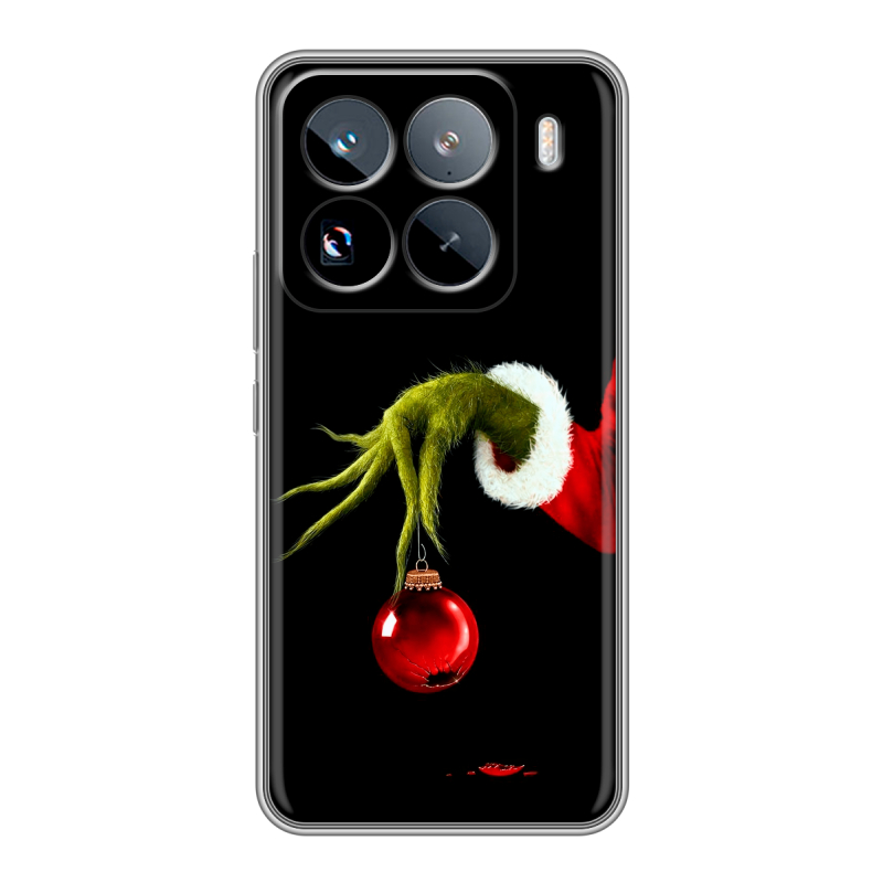 Силиконовый чехол на Xiaomi 15 Pro с принтом Новый год Гринч Силиконовый чехол на Xiaomi 15 Pro с принтом Новый год Гринч
