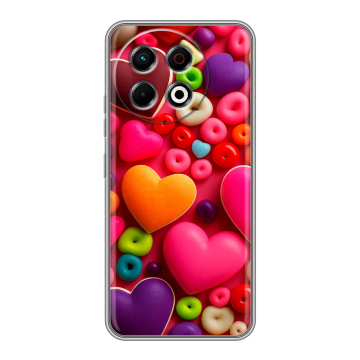 Силиконовый чехол на Tecno Spark 30 Pro с принтом Сердечки Силиконовый чехол на Tecno Spark 30 Pro с принтом Сердечки