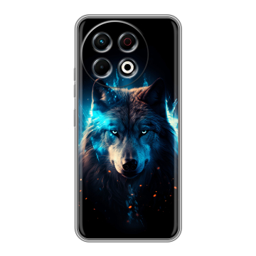 Силиконовый чехол на Tecno Spark 30 Pro с принтом Волк ночной