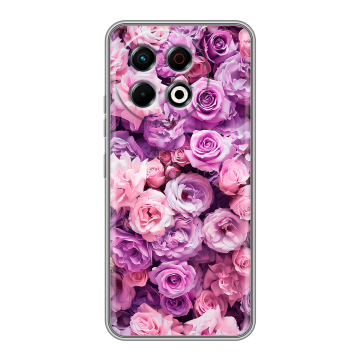 Силиконовый чехол на Tecno Spark 30 Pro с принтом лавандовые розы