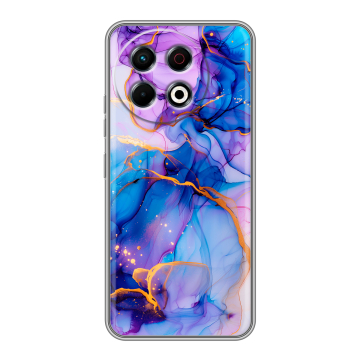 Силиконовый чехол на Tecno Spark 30 Pro с принтом синий мрамор