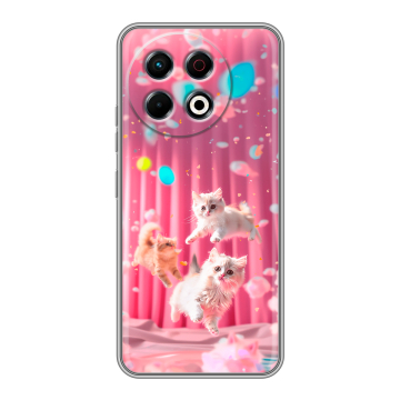 Силиконовый чехол на Tecno Spark 30 Pro с принтом милые котики