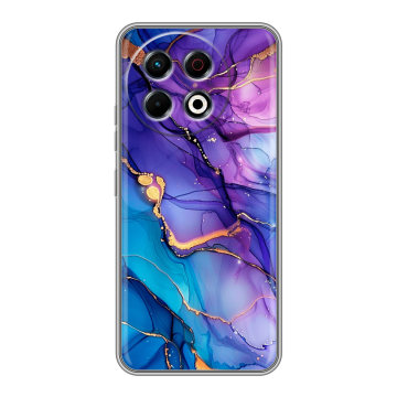 Силиконовый чехол на Tecno Spark 30 Pro с принтом синий мрамор