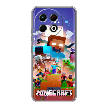 Силиконовый чехол на Tecno Spark 30 Pro с принтом Майнкрафт Minecraft Силиконовый чехол на Tecno Spark 30 Pro с принтом Майнкрафт Minecraft