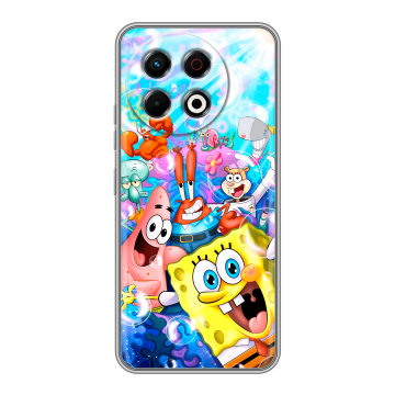 Силиконовый чехол на Tecno Spark 30 Pro с принтом спанчбоб спанч боб Силиконовый чехол на Tecno Spark 30 Pro с принтом спанчбоб спанч боб