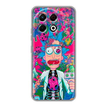Силиконовый чехол на Tecno Spark 30 Pro с принтом Рик и Морти Rick Morty