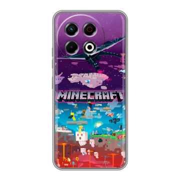 Силиконовый чехол на Tecno Spark 30 Pro с принтом Майнкрафт Minecraft