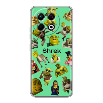 Силиконовый чехол на Tecno Spark 30 Pro с принтом Шрек Shrek