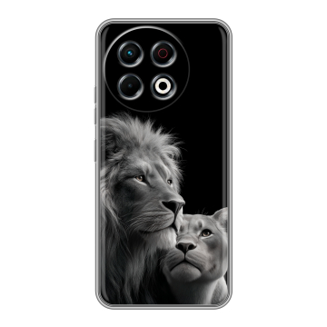 Силиконовый чехол на Tecno Spark 30 Pro с принтом Лев кошки