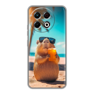 Силиконовый чехол на Tecno Spark 30 Pro с принтом Капибара
