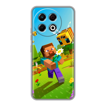 Силиконовый чехол на Tecno Spark 30 Pro с принтом Майнкрафт Minecraft