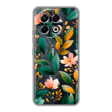 Силиконовый чехол на Tecno Spark 30 Pro с принтом Цветы паттерн