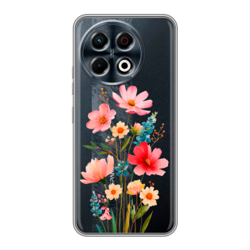 Силиконовый чехол на Tecno Spark 30 Pro с принтом Цветы